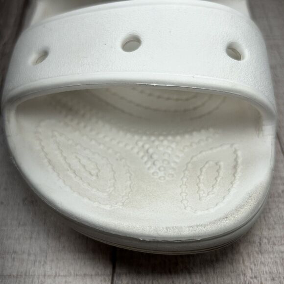 Crocs Women's Classic Slide Sandal Comfort Two Strap Slip On White Size 8 - Picture 12 of 16